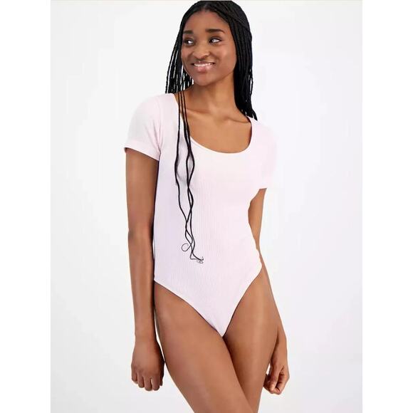 NEW Light Pink Lattice Back Bodysuit XS Coquette Blush Thong Ultra Flirt - Picture 2 of 9